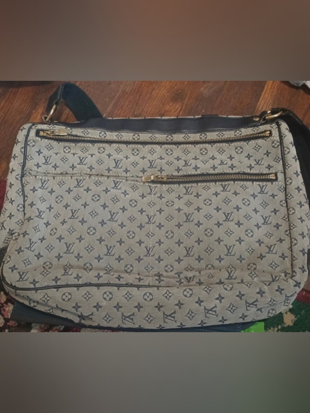 Louis Vuitton Monogram Mini Lin Sac A Langer Diaper /  Messenger Bag.